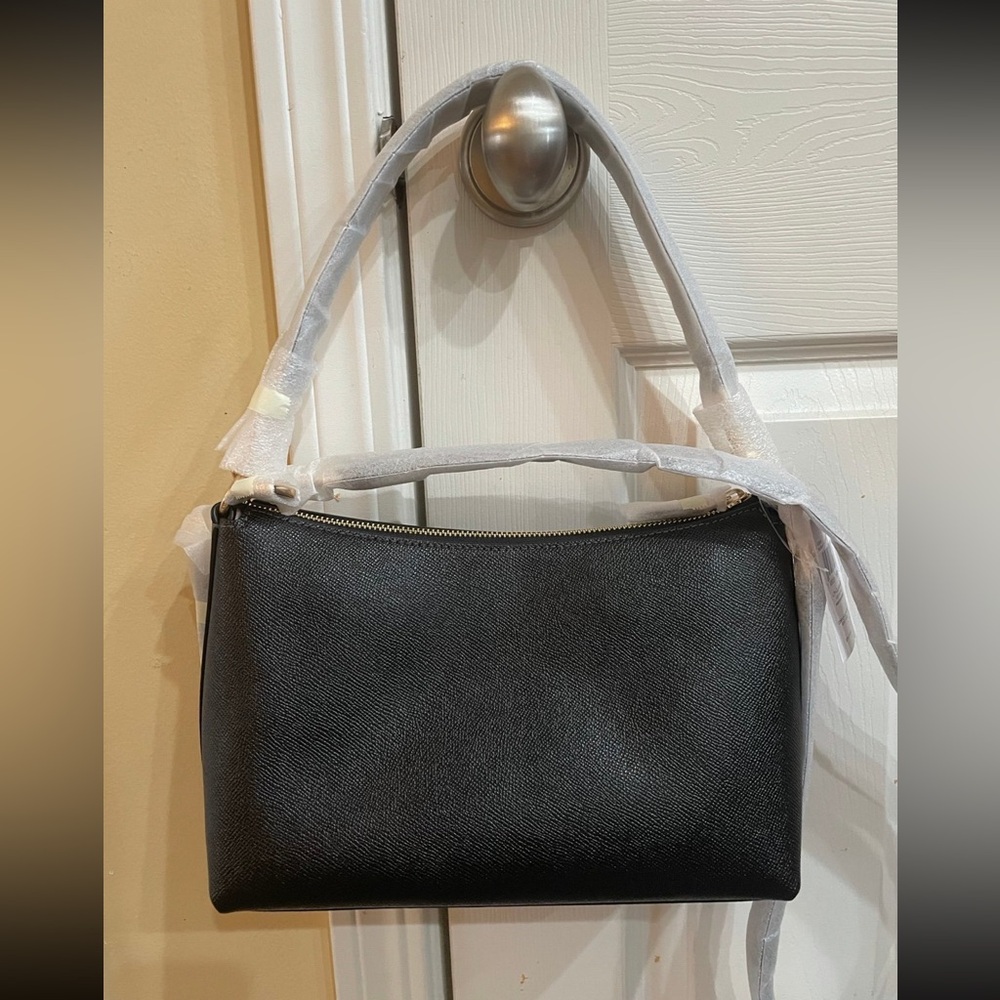 NWT!COACH Clara Shoulder Bag (COACH CE584) Gold/Black - Picture 2 of 7